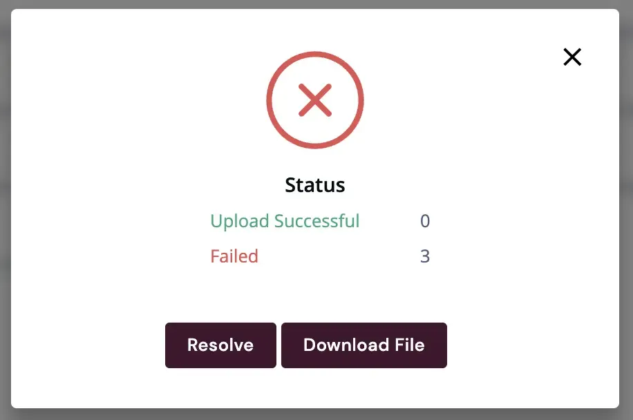 Status of Record Upload