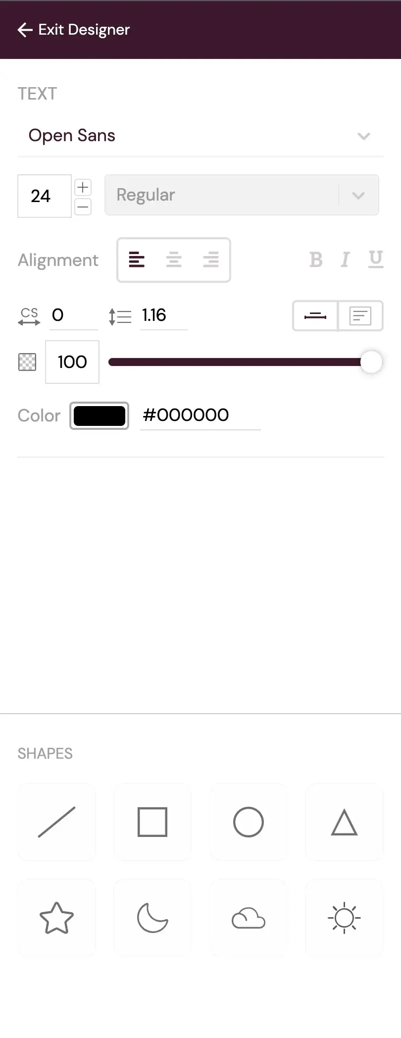 text property screen